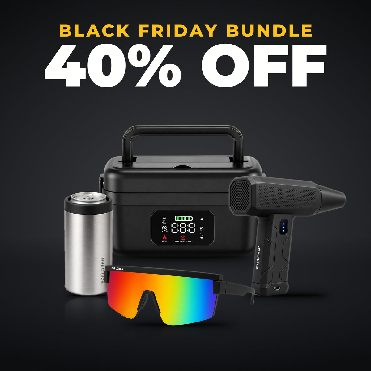 Explorer Black Friday Bundle™ - 1.35L Lunchbox + Sunnies + Cooler + Turbo Jet Blower