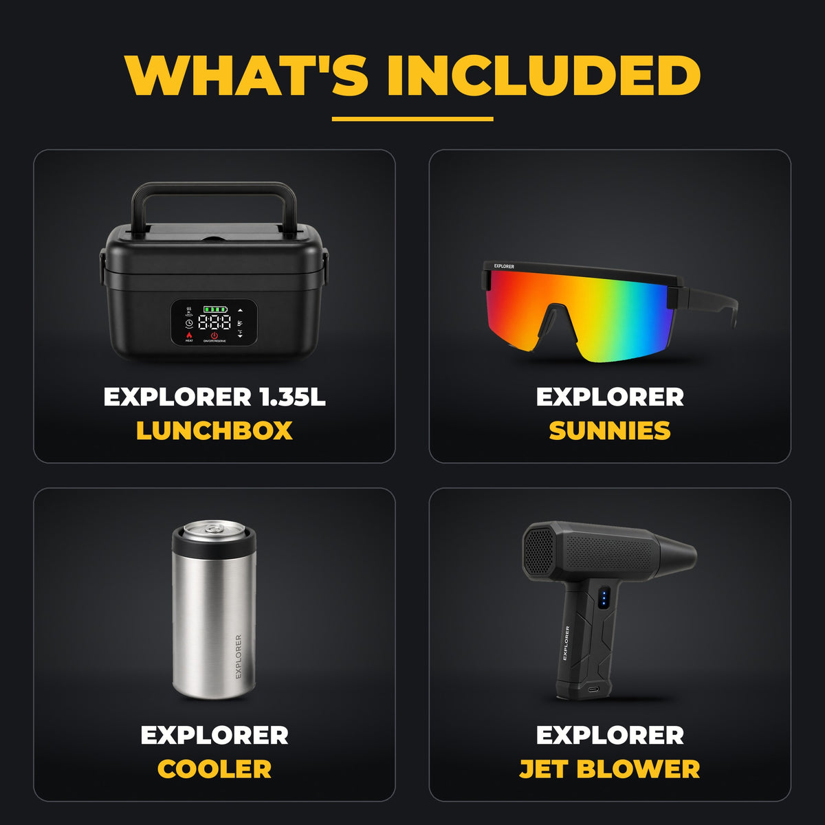 Explorer Black Friday Bundle™ - 1.35L Lunchbox + Sunnies + Cooler + Turbo Jet Blower