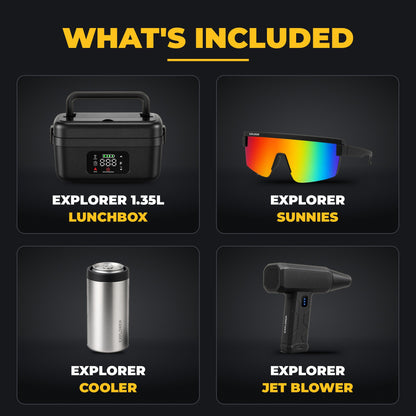 Explorer Black Friday Bundle™ - 1.35L Lunchbox + Sunnies + Cooler + Turbo Jet Blower