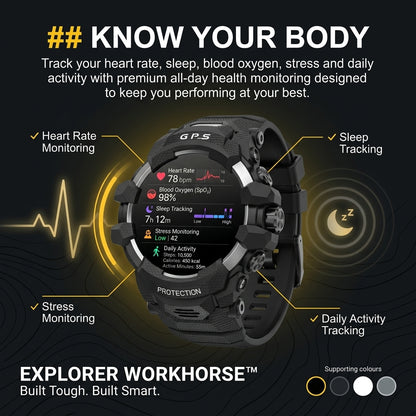 Explorer Workhorse™ Rugged GPS Smartwatch – Built For The Hard Yards