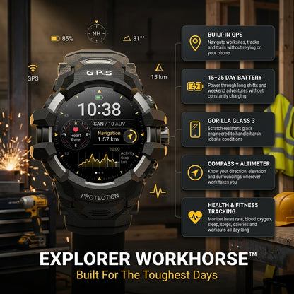 Explorer Workhorse™ Rugged GPS Smartwatch – Built For The Hard Yards