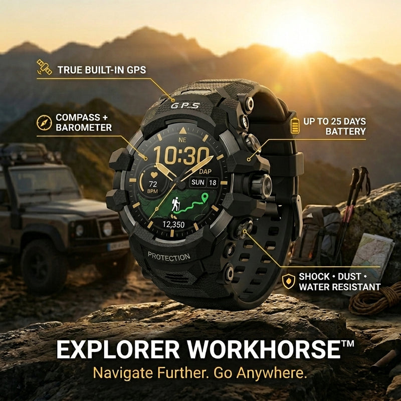 Explorer Workhorse™ Rugged GPS Smartwatch – Built For The Hard Yards